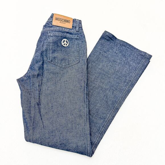 Moschino Donna Jeans Dark Wash Denim Flare Leg Size 28 Italy - Picture 9 of 9